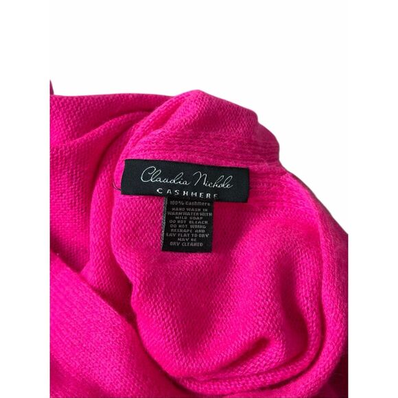 Claudia Nichole 100% Cashmere Hot Pink Topper Poncho One size - Picture 4 of 6